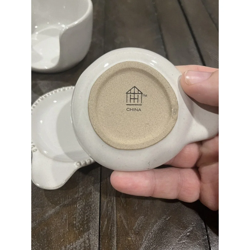 Hearth & Hand With Magnolia Stoneware Teabag Butter Pads Dishes Caddy, 5 Pc Set.